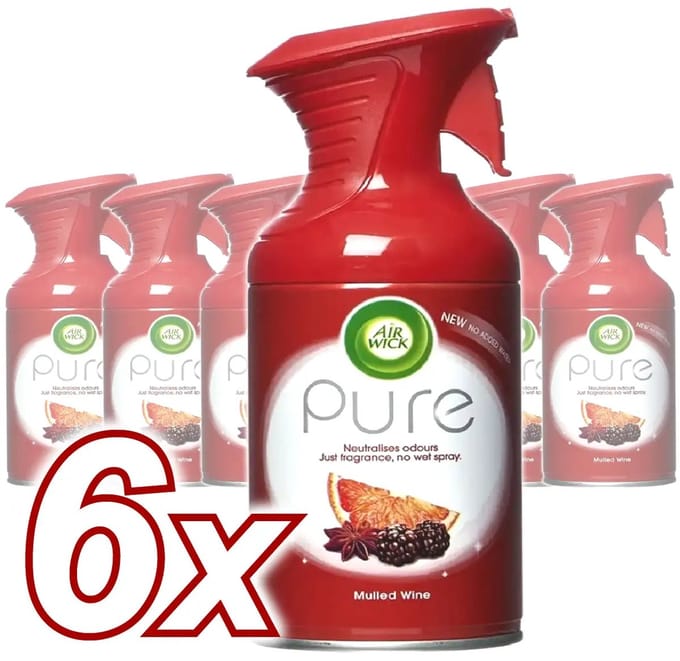 Air Wick Pure Mulled Wine - 6 x 250 ml Voordeelverpakking