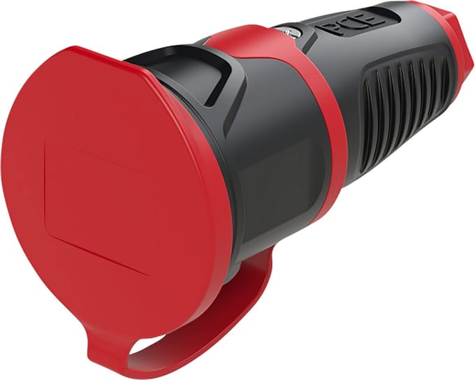 PCE 2511-sr Koppeling met randaarde Rubber, Thermoplast 250 V Zwart, Rood IP54