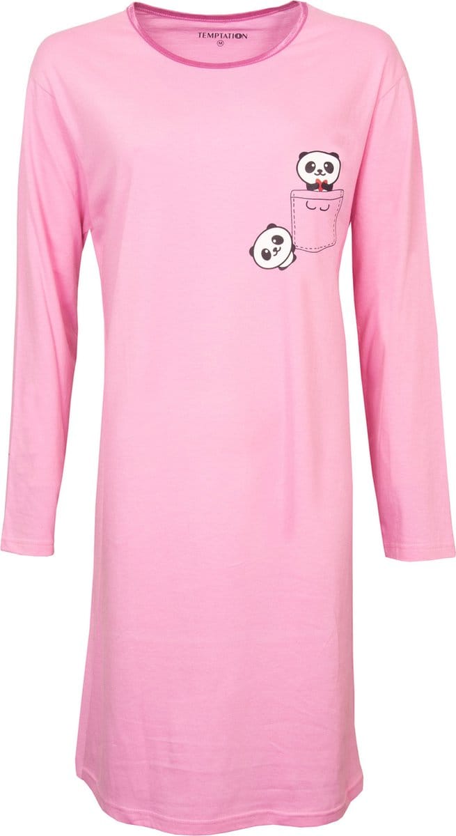 Temptation Dames Nachthemd - Bigshirt - Roze - Maat S