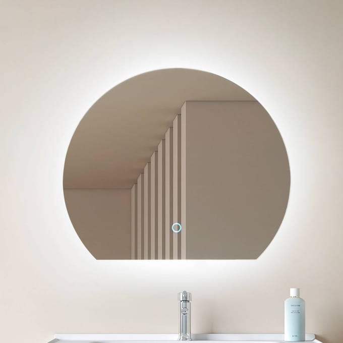 Lucande LED-spiegel Celestiel, halfrond, CCT, 50 cm