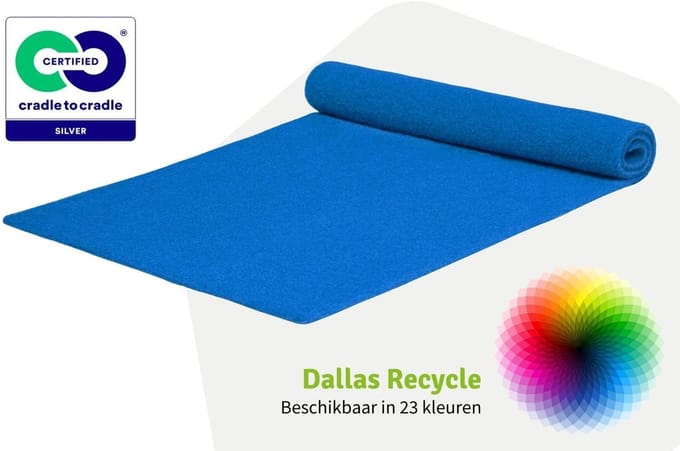 GJ Floors - Basic loper Dallas Recycle | Zeeblauw - Breedte x Lengte: 2 meter / 5 meter