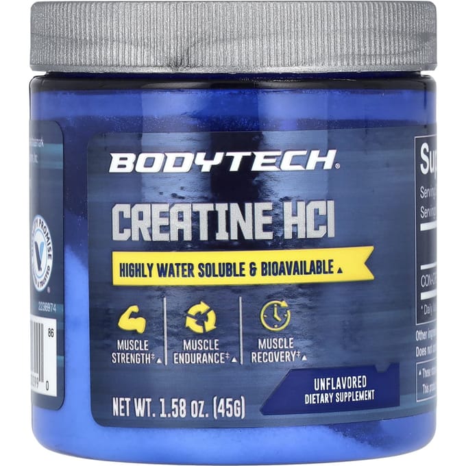 BodyTech, Creatine HCl, Zonder smaak, 750 mg, 1.58 oz (45 g)