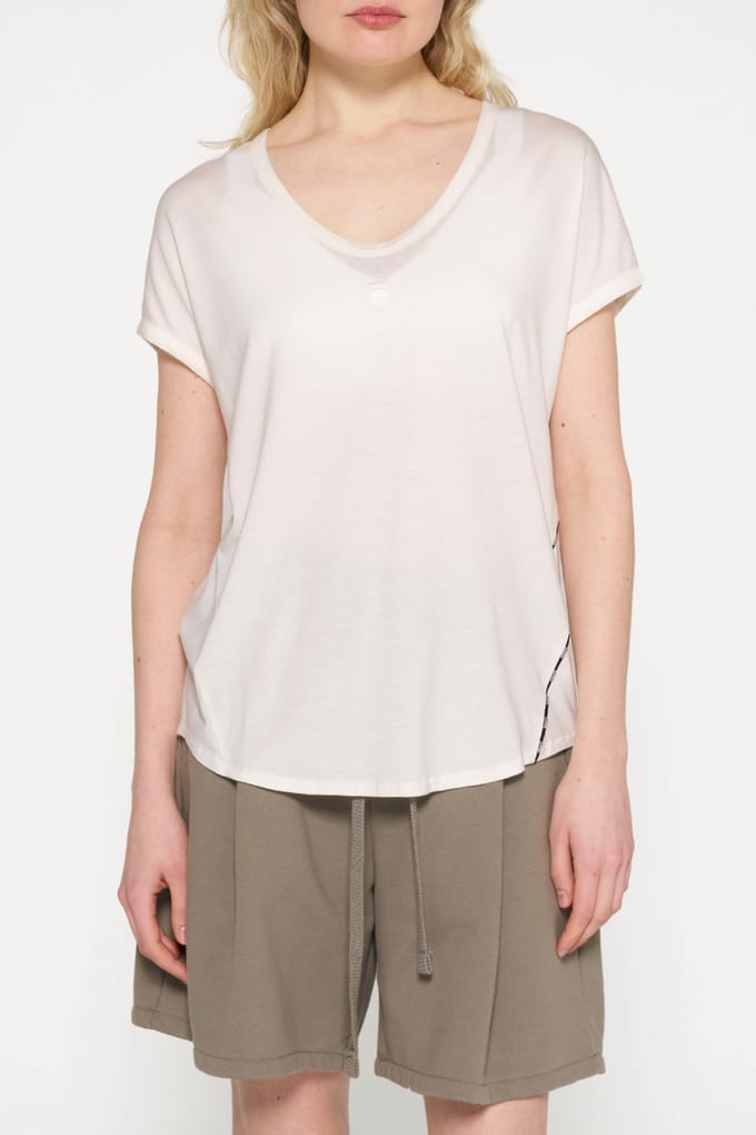 10DAYS V-neck Tee Medal Ecru Maat: XS | Tops Outlet | Dames | Ecru
