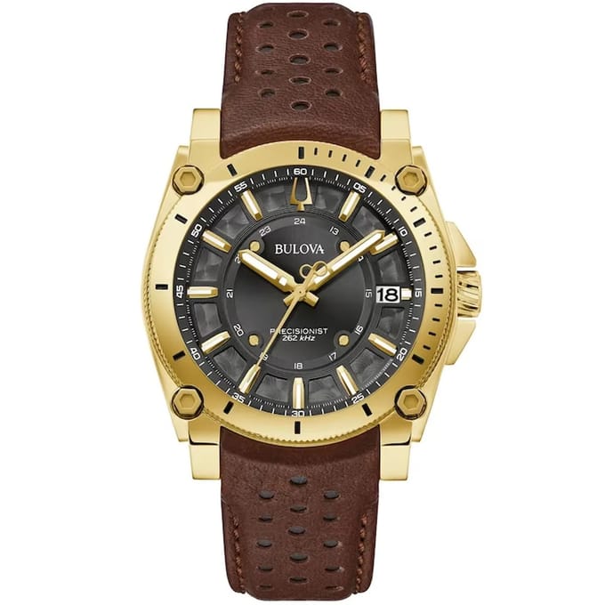 Bulova Precisionist Icon 97B216 Horloge - Leer - Bruin - Ø 40 mm