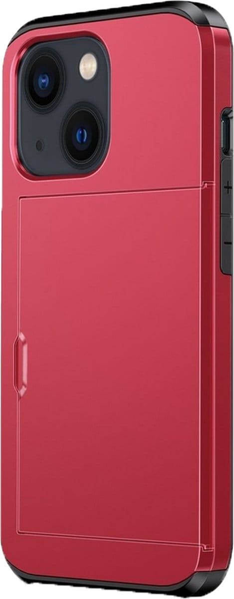 Hoesje geschikt voor iPhone 16 Plus - Backcover - Hardcase - Pasjeshouder - Portemonnee - Shockproof - TPU - Rood