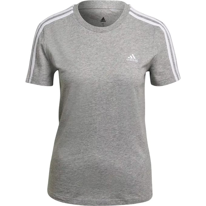 adidas Sportswear Essentials Slim 3-Stripes T-shirt - Dames - Grijs- XS