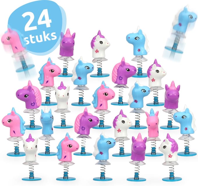 Isa's Friends® - Uitdeelcadeautjes Bouncing Unicorns - 24 stuks - Traktatie