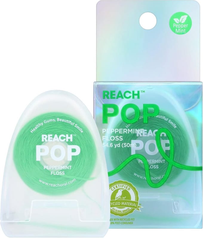 Poetsdraad Pepermunt & Kaneel - Vegan Flosdraad in Dispenser - 3 Kleuren