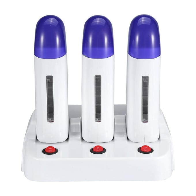 Cartridge Wax Ontharingsroller Warmer Verwarmer Waxen Lichaamshaar Verwijderingsmachine Triple US PLUG blue