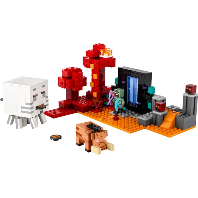 LEGO Minecraft Hinderlaag bij het Nether-portaal Actie Speelgoed voor Kinderen 21255