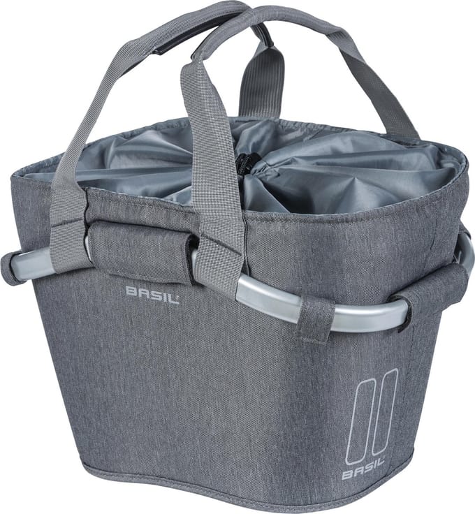 Basil 2Day Carry All Fietsmand KF - Voor - Polyester - Grijs Melee - 15 Liter