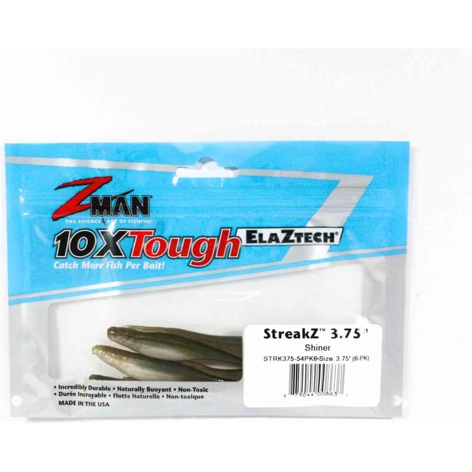 Zman Zachte Kunstaas StreakZ 3,75 Inch 6/Pack Shiner (8637)
