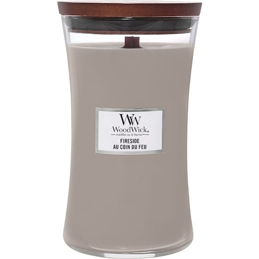 WoodWick Scented candle with wooden lid - Fireside
