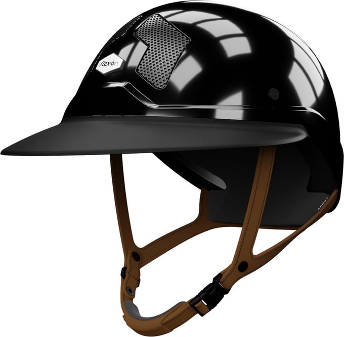 Flex-On Armet Angel Ruiterhelm Glanzend Zwart/Bruin - L