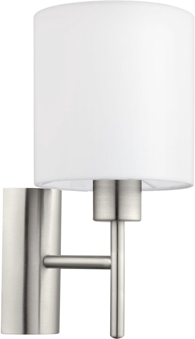 EGLO Pasteri Wandlamp - 1 Lichts - 30.5 cm - Stof - Grijs, Wit