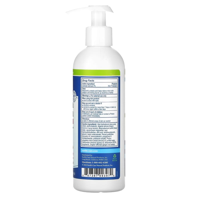 Earth's Care, Lotion pour l'eczéma, 2 % d'avoine colloïdale, 8 fl oz (237ml) white