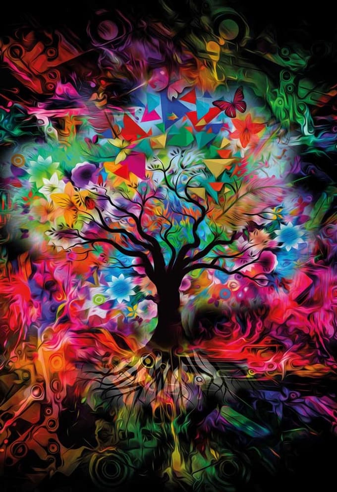 Magnolia puzzel Colorful Tree - 1000 stukjes legpuzzel speelgoed.