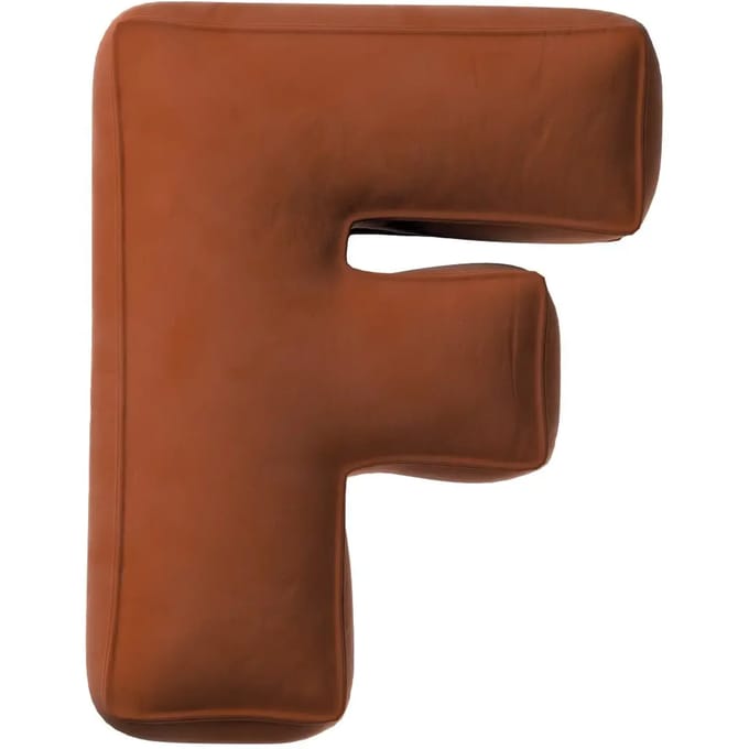Kussen letter f Yellow Tipi Posh Velvet