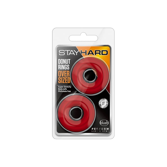 Blush Stay Hard Donut ringen Oversized Penisring - Rood