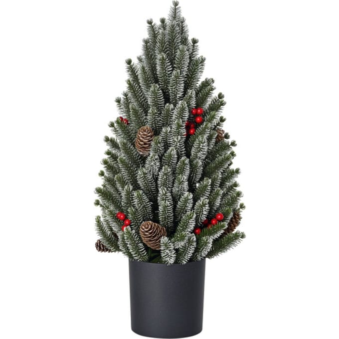Homcom Mini kerstboom met dennenappels, rode bessen en overtop 50Â cm hoog,