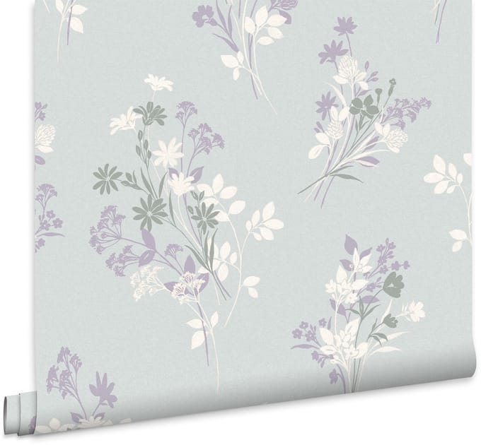 Laura Ashley Igerna Behang - Bloemen - 10mx52cm - Blauw