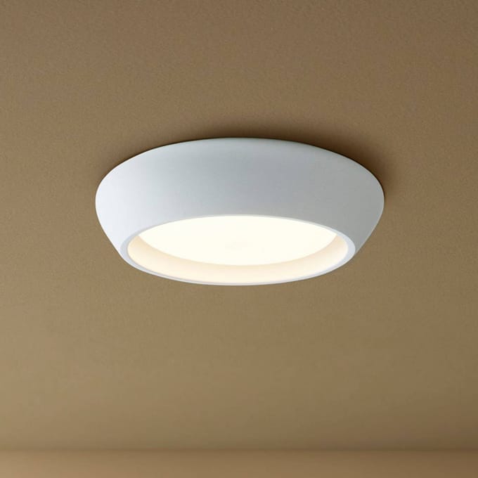 Beacon Lighting Beacon plafondlamp Fjord, wit, gips, Ø 28 cm, GX53