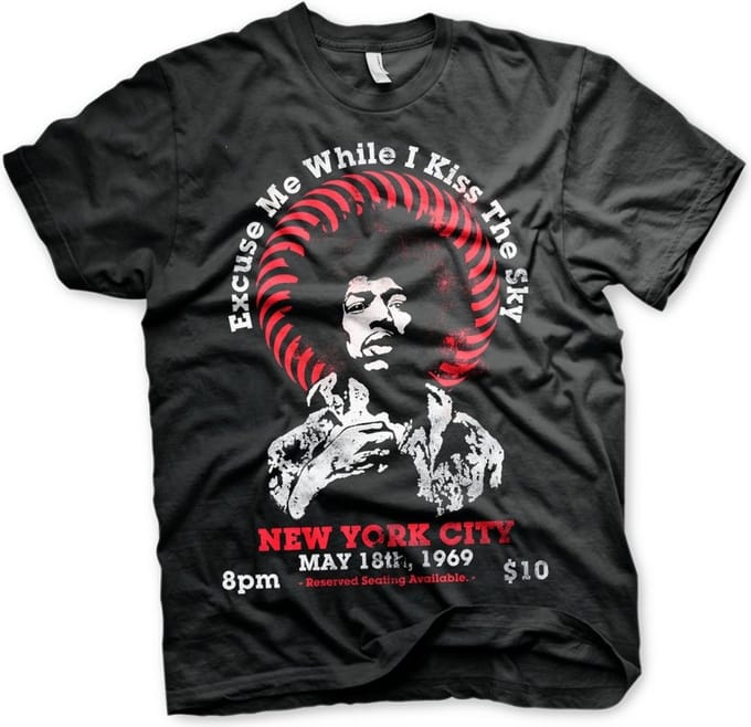 Jimi Hendrix Unisex Tshirt -S- Live In New York Zwart