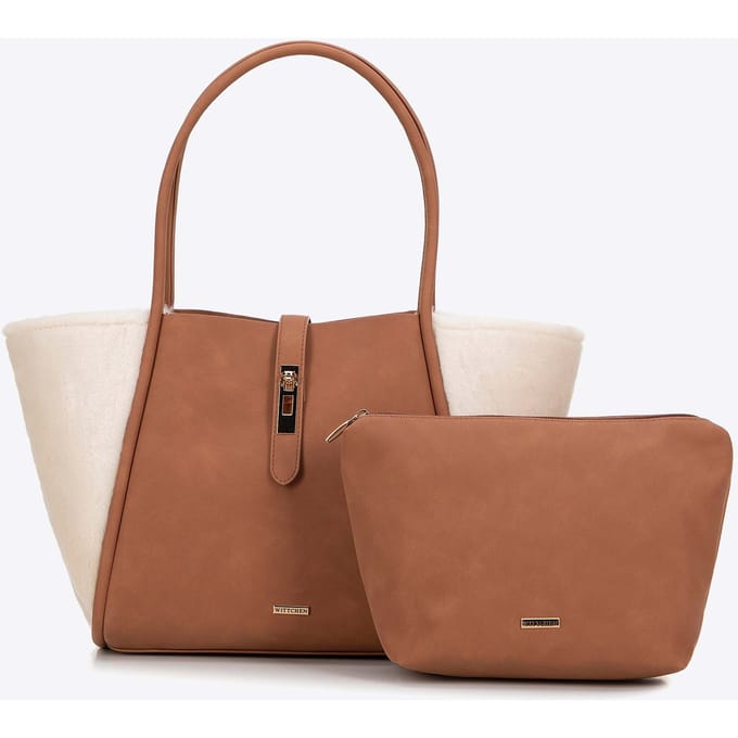 Wittchen - Damen Shopper - Beige - Eco-leer en Kunstbont - Verwijderbare Pouch