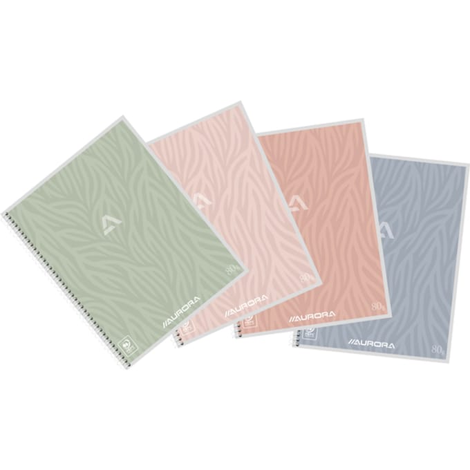Schrift Aurora A5 lijn 120blz 80gr spiraal assorti