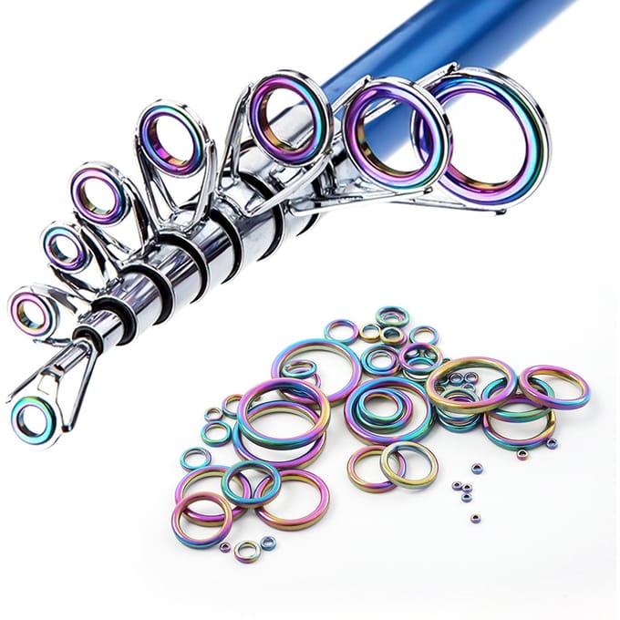 40 stuks Keramische Geleideogen Ring Hengel Reparatieset Hengel Oog Vervangingsset veelkleurig