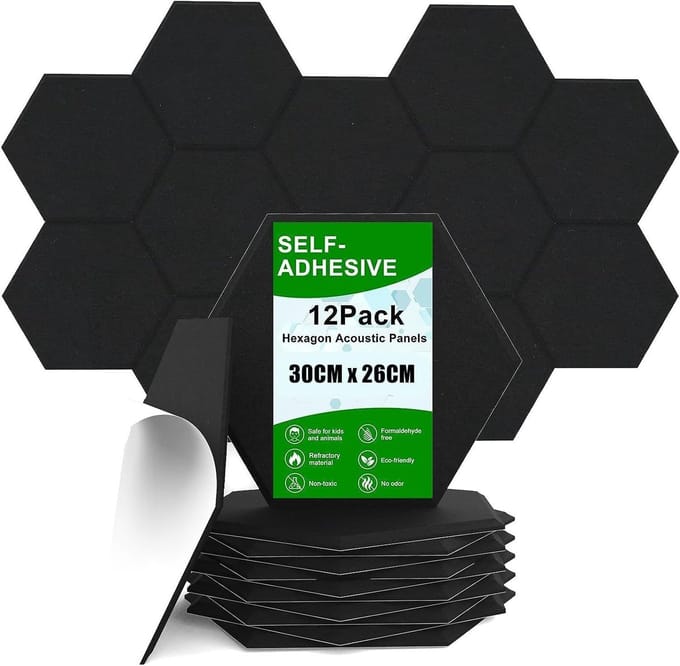 12 Packs Akoestische Absorptie Panelen - Zwart - Geluidsabsorberende Panelen akoestische panelen