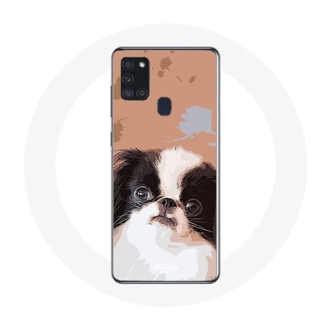 Samsung Galaxy A21S hoesje Japanse spaniël Zwart-wit hondenras