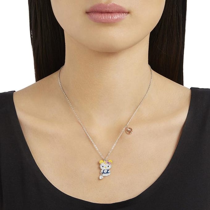 Collier Zodiaque Bélier Hello Kitty Swarovski pour Femme 5192746 White Gold,L white