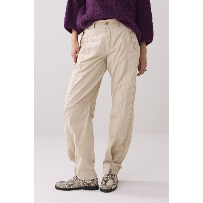 Summum Woman Loose Cargo Crispy Plain Weave Ash Taglia: 38 | Pantaloni cargo Outlet | Donna
