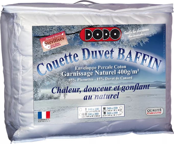 Vente-unique Dekbed DODO Naturel dons BAFFIN - 240x260 cm