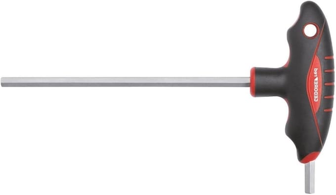 Hoekschroevendraaier - Inbussleutel T-greep - Vastzetten Schroeven - 2-componenten handgreep - 10 mm - Multicolor