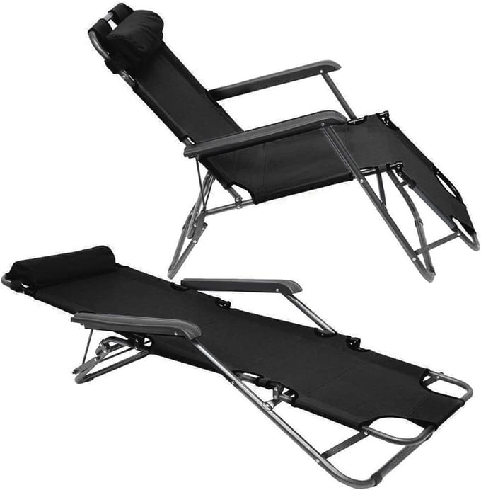 2-in-1 Zonnebedden voor Buiten - Opvouwbare Zero Gravity Stoelen (Set van 2)