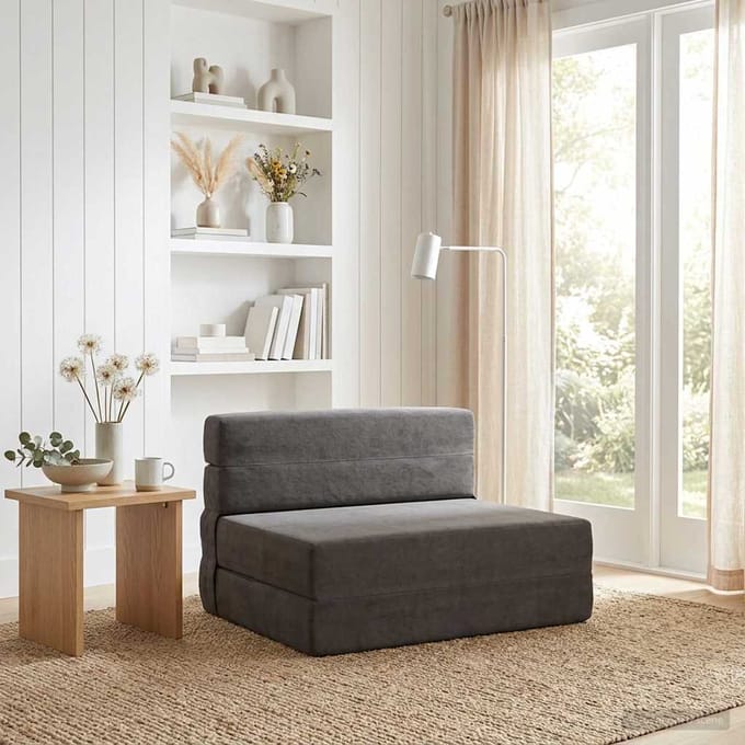 vidaXL - Vouwbare - Sofa - Bed - Donkergrijs - 70 - x - 72 - x - 60 - cm - Stof