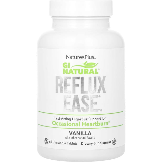Gi Natuurlijk, Reflux Gemak, Vanille, Kauwbaar 60 Tabletten