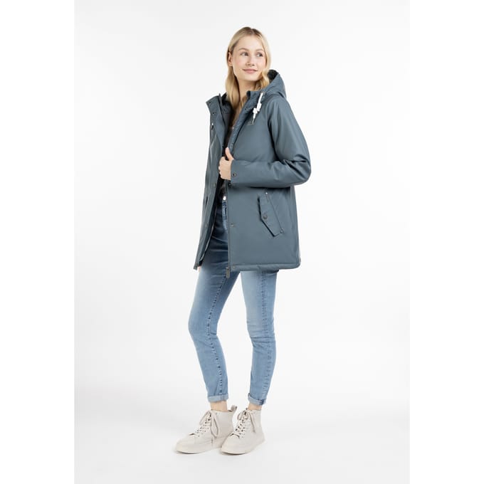 ICEBOUND Gewatteerd regenjack stadsregen Dames blauw-grijs