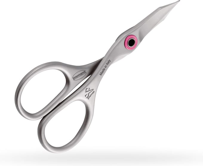 Premax Ring Lock Manicureschaartje gebogen - RVS - 9,5 cm - Roze