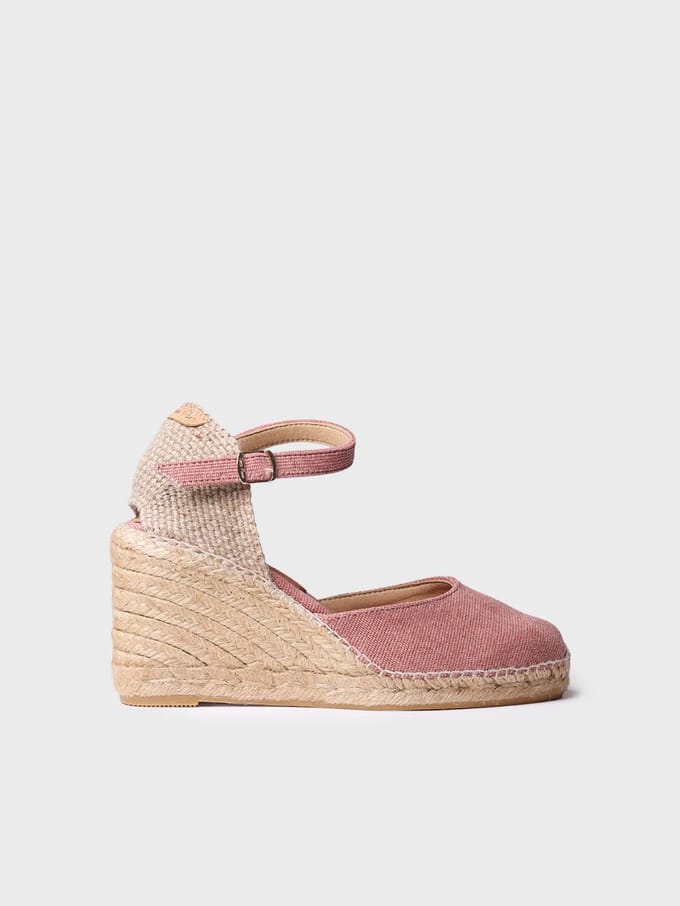 Espadrille met sleehak voor dames van linnen en katoen | PIPER-GY