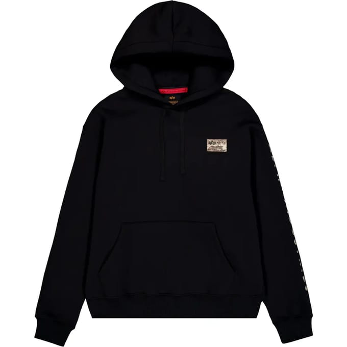 Hoodie met labelstitching, model 'Camo Sleeve'