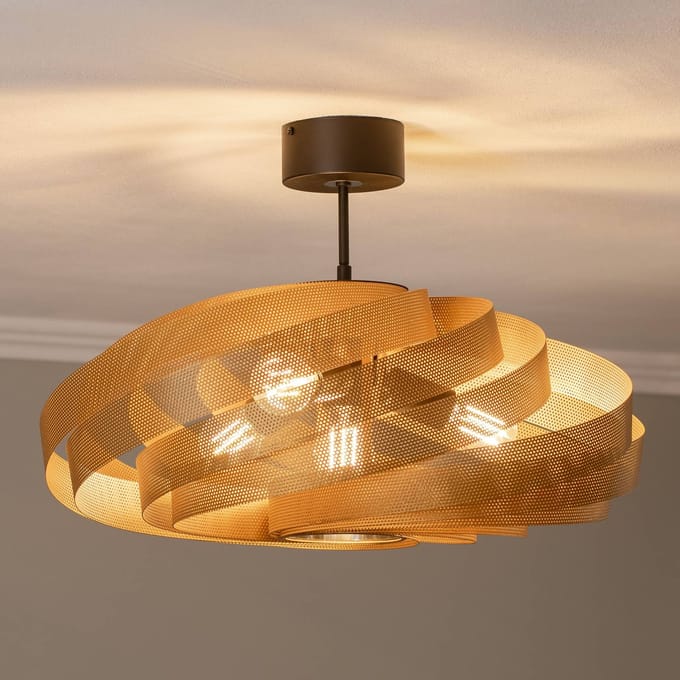 Euluna - plafondlamp - 4lichts - Metaal - H: 40 cm - E27 - goudkleurig