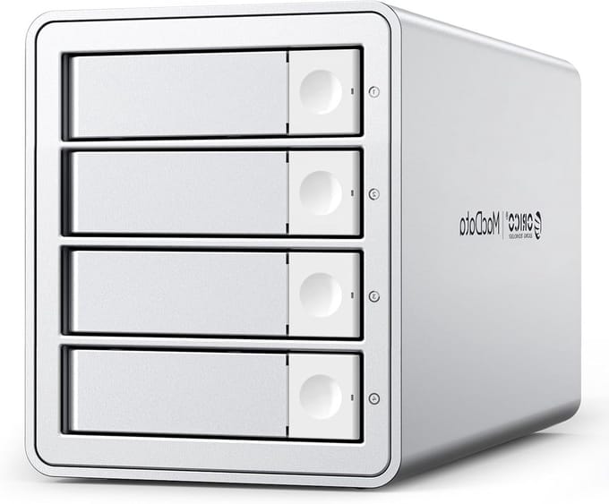 Externe behuizing voor 2.5/3.5 inch SATA HDD/SSD tot 4x 22TB, USB 3.0 dockingstation met RAID 0/1/3/5/10/PM ondersteuning