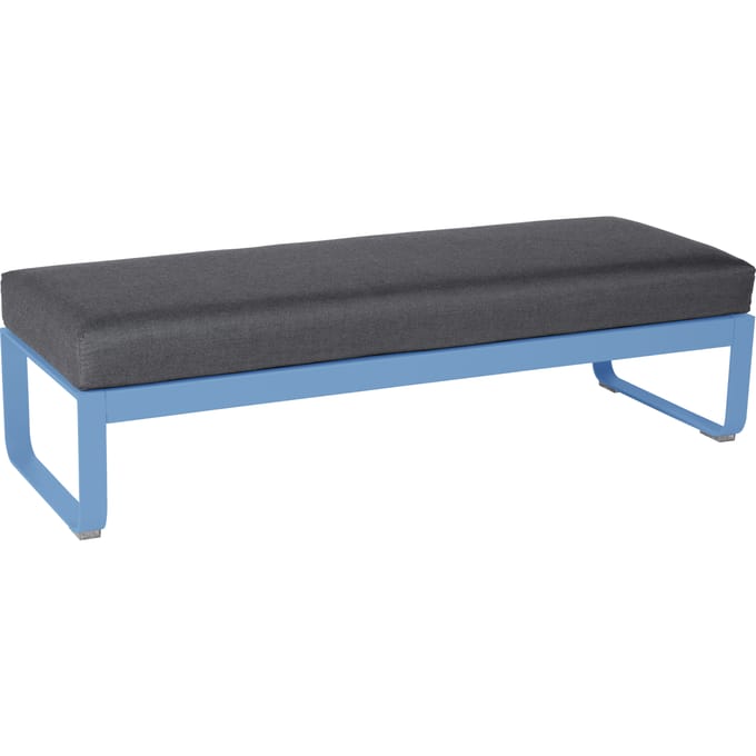 Fermob Gestoffeerde bank BELLEVIE - E1 Maya blauw - A3 grafietgrijs