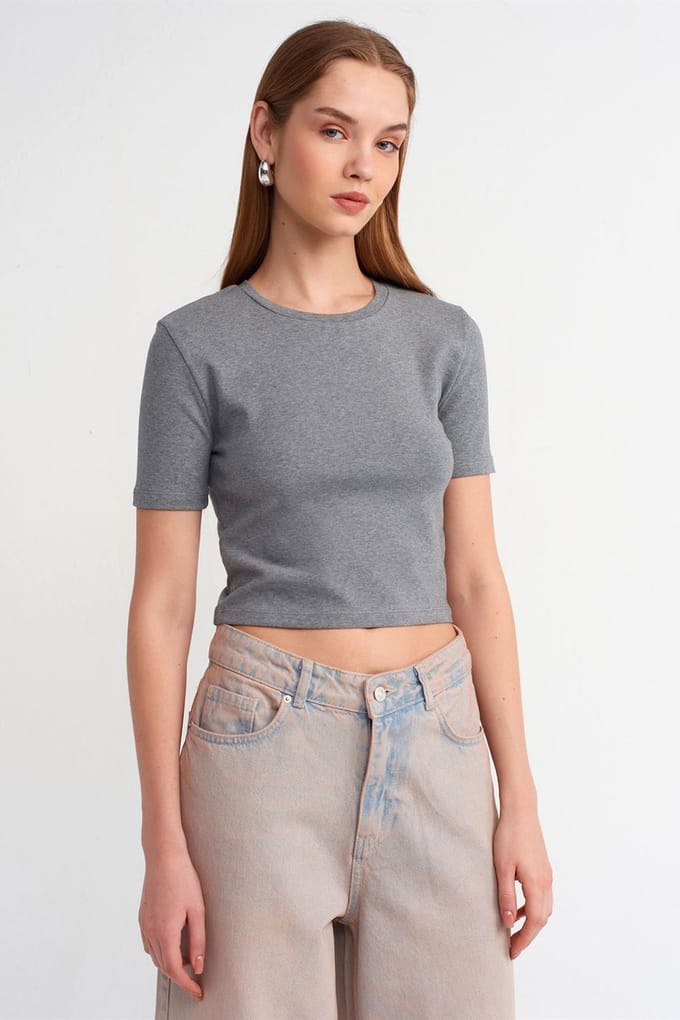Dames Slim Fit Crop T-shirt