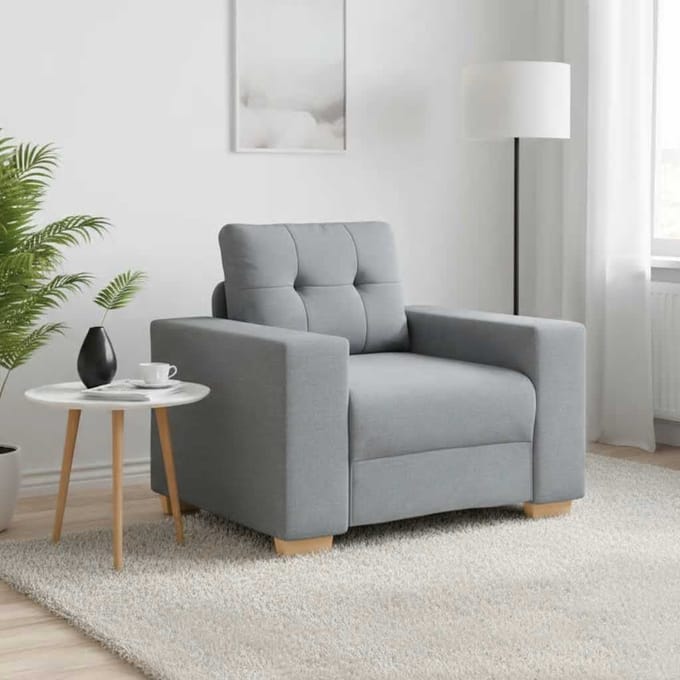 vidaXL - Fauteuil - 100x78x80 - cm - stof - lichtgrijs