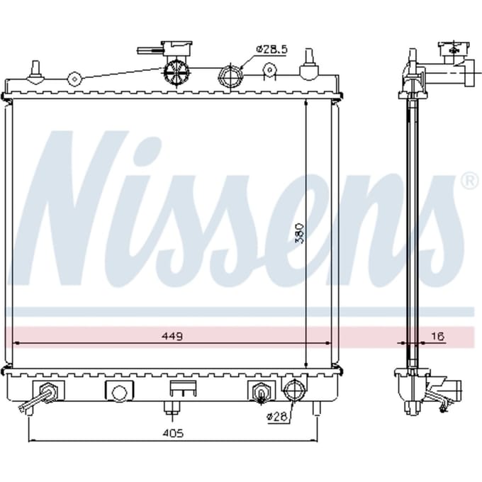 Radiator, motorkoeling NISSENS 68700A