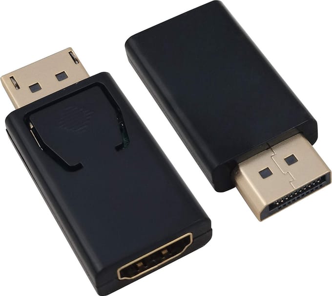Adapter vergoldet, DisplayPort Stecker/HDMI Buchse, schwarz